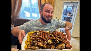 #МУКБАНГ/ГОРЫ ШАШЛЫКА/ГРИБЫ/КУРИЦА/ОТВЕЧАЕМ НА ВОПРОСЫ/mukbang РОССИЯ