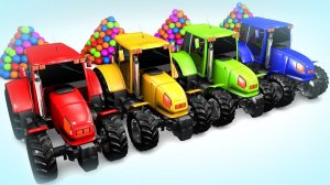 Синий Трактор - Учим Цвета с Уличным Синим Трактором и Гаражом и Волшебными Футбольными Мячами