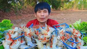 #MUKBANG🍤 Сашими из свежих креветок с соусом из морепродуктов, невероятно вкусно и полезно!ASMR ЕДА