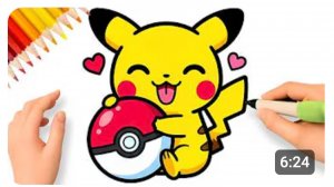 КАК ЛЕГКО НАРИСОВАТЬ МИЛОГО РАДОСТНОГО ПИКАЧУ 💗