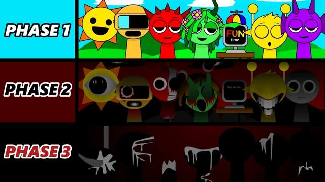 Спрунки_Sprunki_Phase 1 VS Phase 2 VS Phase 3 смотреть онлайн