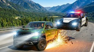 BeamNG Drive - Высокоскоростные полицейские погони - Аварии автомобилей