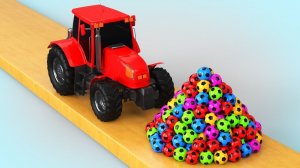 Синий Трактор - Учим Цвета с Уличным Транспортом, Синим Трактором и Игрушкой Боулингом для детей