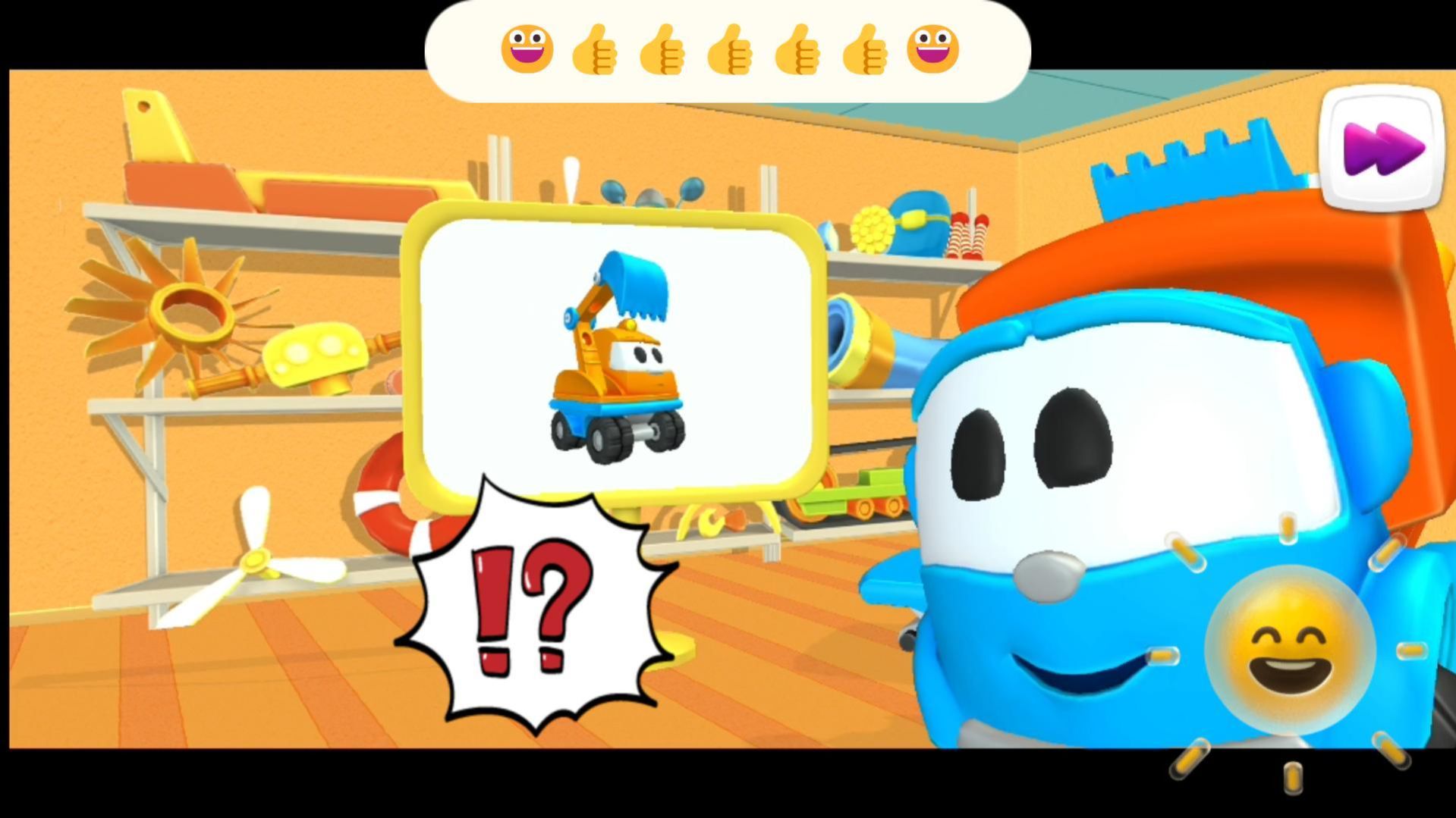 грузовичок Лева собирает экскаватор Капу😎 #игры #малыш #Лева #грузовичок