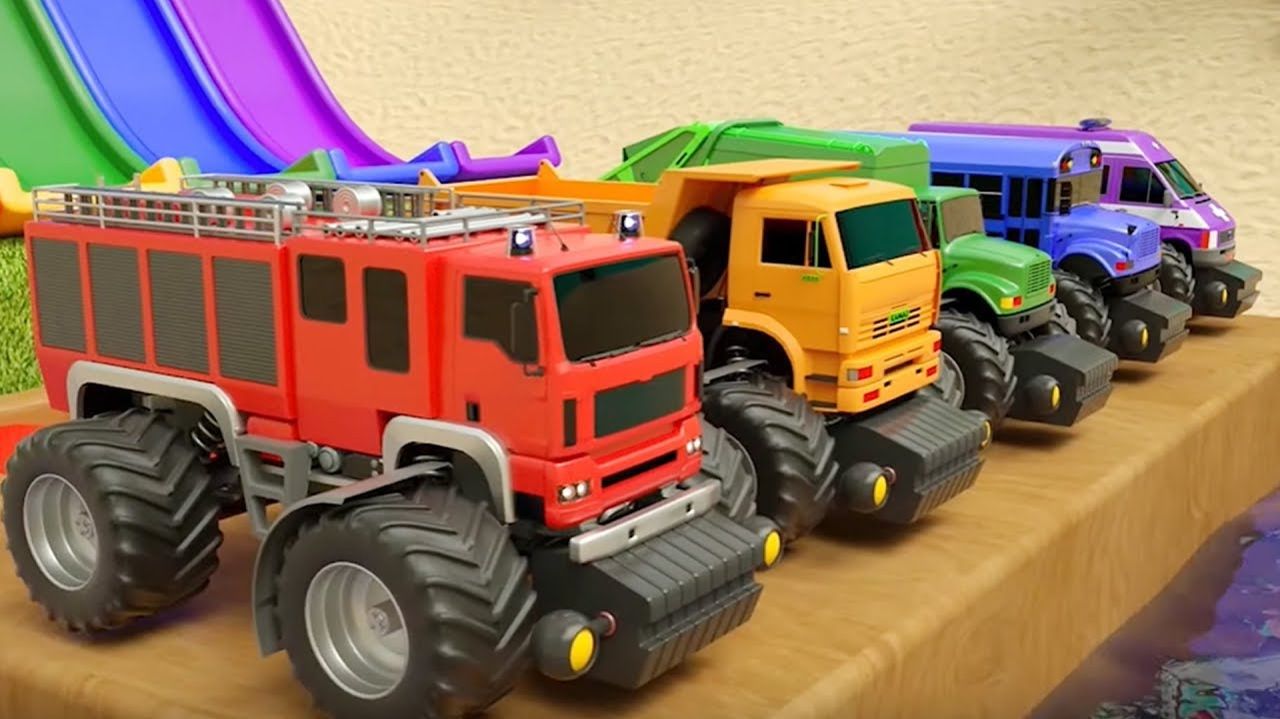 Строительная техника учит цвета. Волшебный гараж. Детские стишки и песенки. Детское образование.