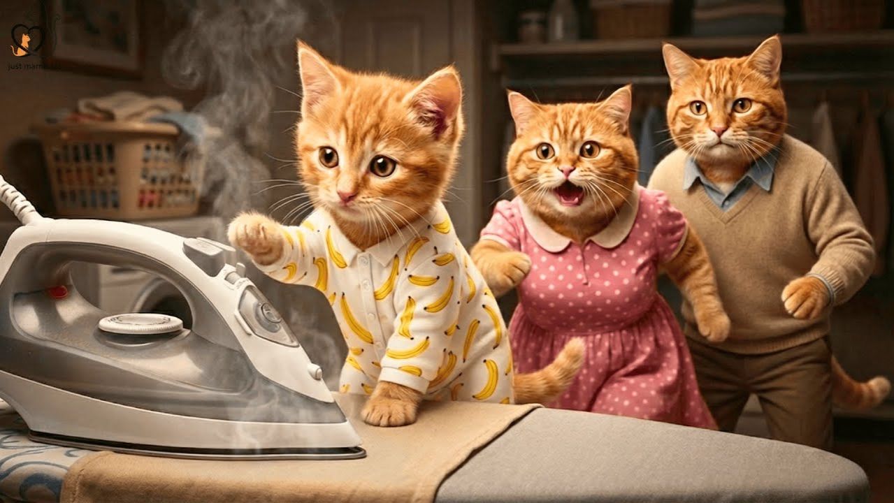 Рыжий котенок закричал от боли… Мама и папа-коты срочно поехали за медицинской помощью. смотреть онлайн