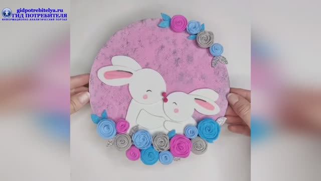 Два зайчика - объемная поделка для детей смотреть онлайн