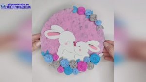 Два зайчика - объемная поделка для детей