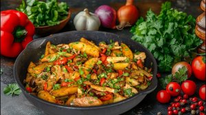 Оджахури с мясом. Мясо с картошкой и грибами по-грузински.