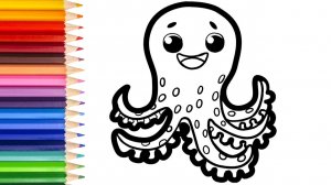 Мультик для детей-как нарисовать ОСМИНОГА для детей/Рисунок ОСМИНОГА для детей