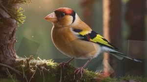 Звук природы. Птицы. Пение щегла в лесу