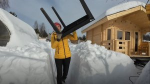 6 соток 24 февраля 2026 года. 1 часть. Топлю камин в новом домике.