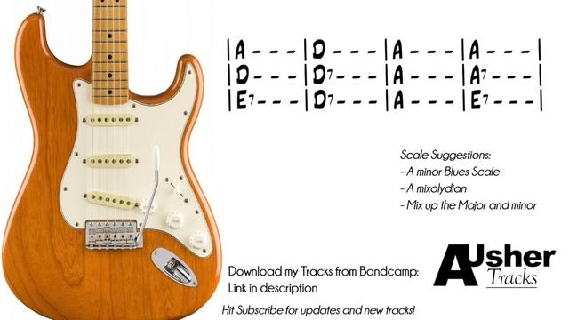 Smooth 12 Bar Blues in A  Guitar Backing Track