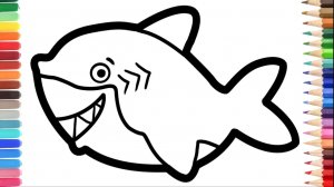 Мультик для детей-Как нарисовать АКУЛУ / ПРОСТОЙ РИСУНОК АКУЛЫ для детей