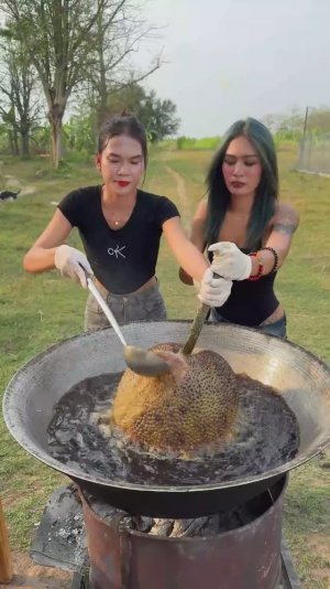 Потрясающий рецепт жареных во фритюре плодов хлебного дерева.