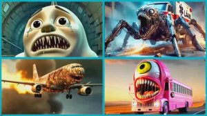 МУЛЬТИКИ: ПАРОВОЗИК ТОМАС 🚂😊 vs ЧУДИЩЕ‑АМБУЛАНС 🚑👹 vs ЗАРАЖЁННОЕ НЕБО ☁️🦠 vs АВТОБУС‑МОНСТР EXE