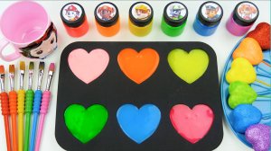 Мультики для детей 🎨💖 Залипательное видео, делаем сердечки из слайма и смешиваем все цвета