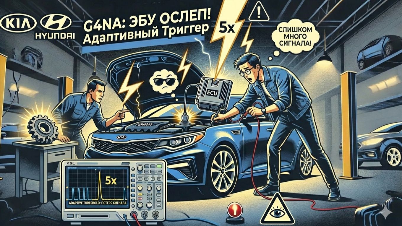 ЭБУ ослеп! 😱 Как сигнал в 5 раз выше нормы убивает логику процессора (на примере Kia\Hyundai G4NA) смотреть онлайн