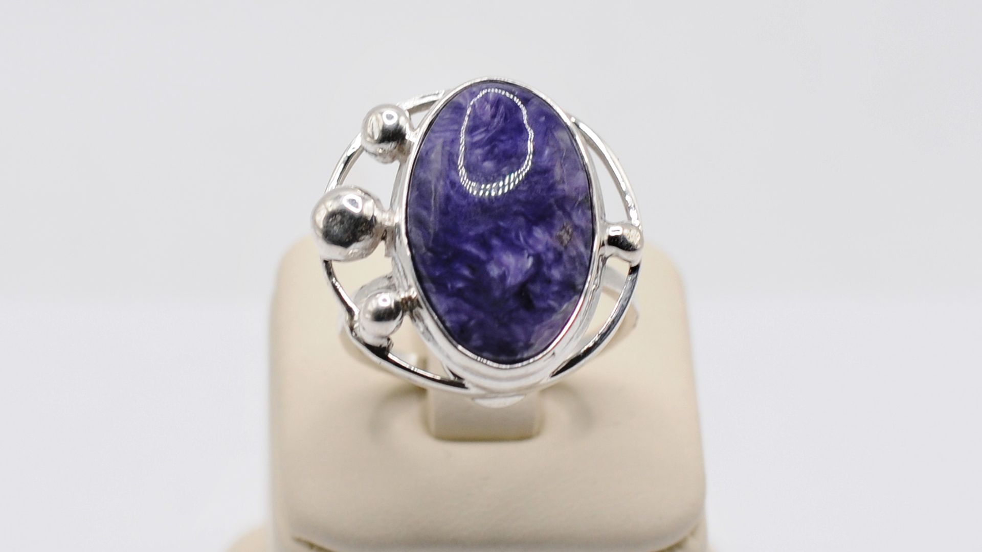 Кольцо Чароит Экстра (р. Чара, Забайкалье).