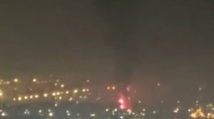 Сильный пожар в порту Дубая,после удара Ирана