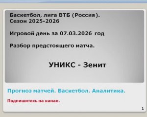 Прогноз на матч 07.03.26 Уникс Парма Баскетбол