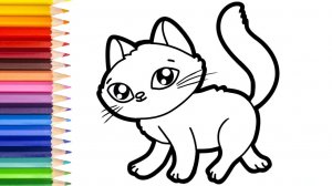 Мультик для детей-Как нарисовать КОТА для детей/Рисунок КОТИКА для детей