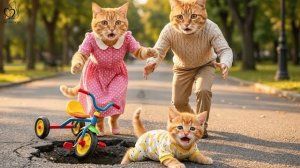 Джинджер упал с велосипеда и получил серьёзные травмы… Мама и папа Кот умоляли врачей спасти его.