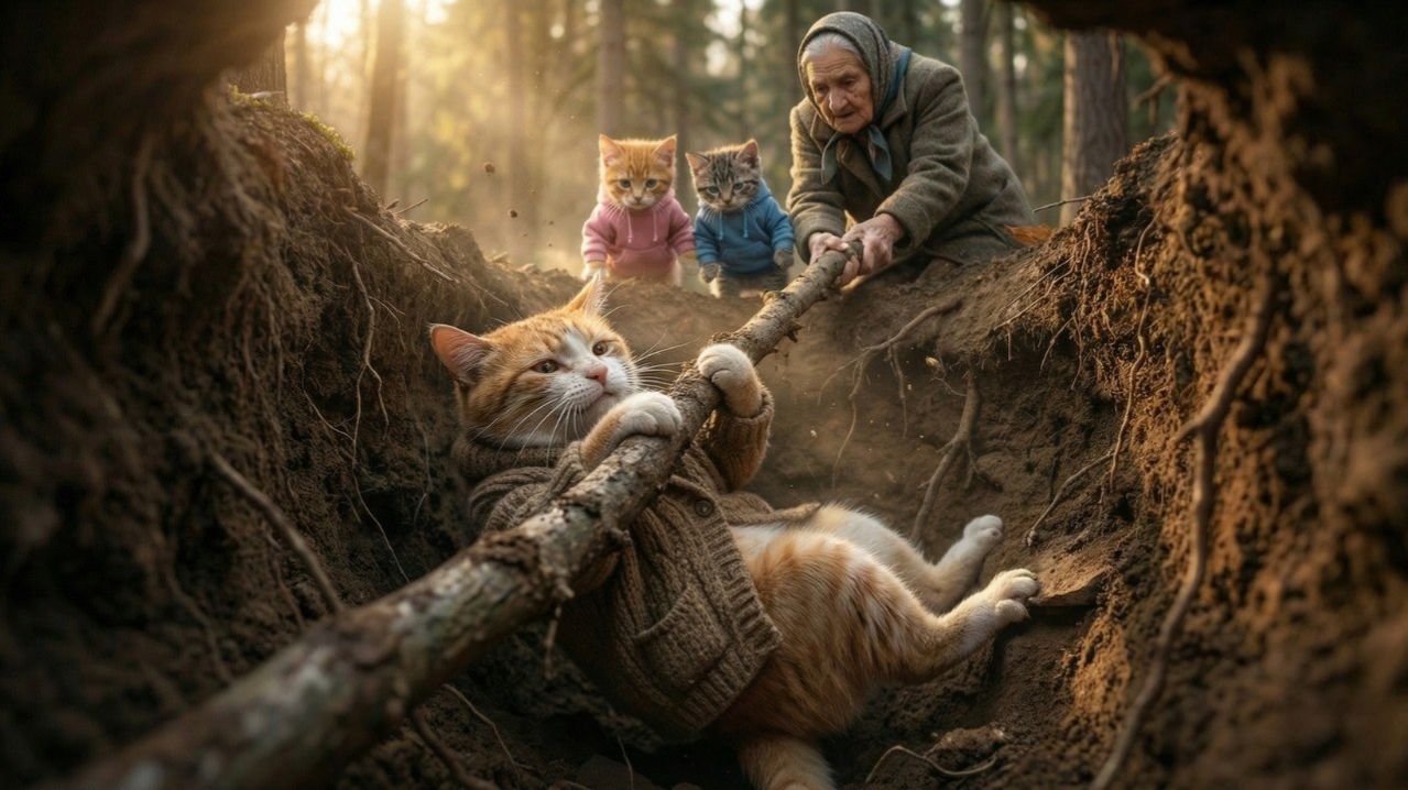 Добрая пожилая женщина, которая спасла маму-кошку из капкана в лесу смотреть онлайн