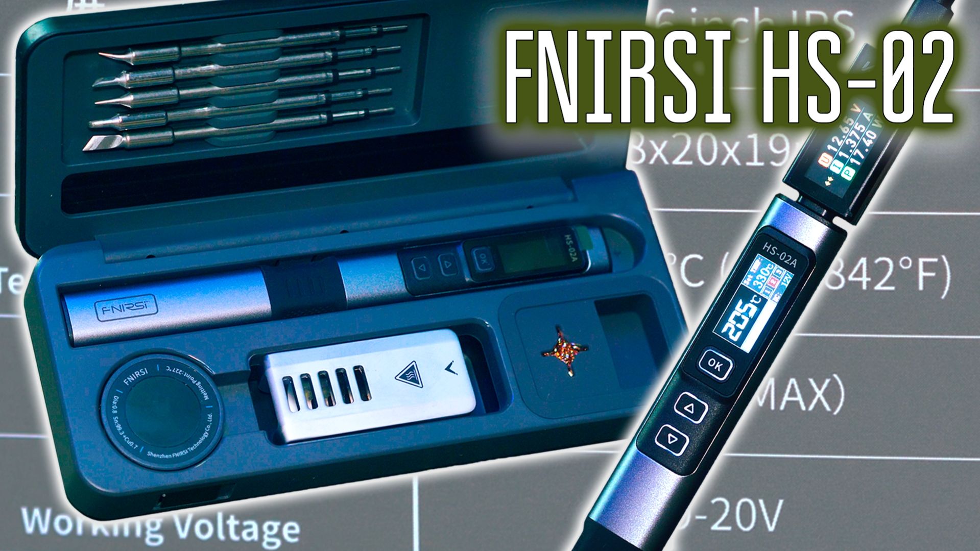 Fnirsi HS-02 Паяльник с USB-C, питание 9 - 20В мощность 100 Вт. Портативный паяльник. смотреть онлайн