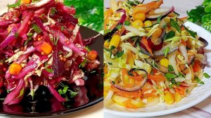 ВИТАМИННЫЕ овощные  САЛАТЫ. 3 рецепта ЛЁГКИХ и ПОЛЕЗНЫХ салатов