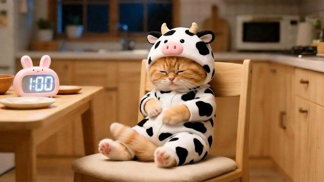 Когда рыжий котенок проголодается 😢, мама-кошка готовит с любовью 💕 смотреть онлайн