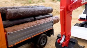 мост игрушки. самосвал, экскаватор. видео для детей