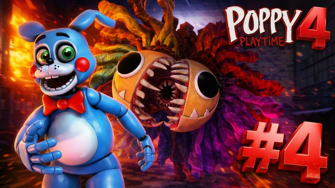 БЕШЕНЫЙ МОНСТР ПРЕСЛЕДУЕТ ТОЙ БОННИ в Poppy Play Time 4 #4 смотреть онлайн