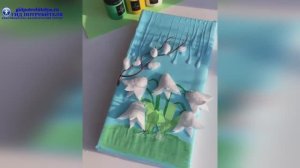 Объемная поделка для детей - Весенние подснежники из бумаги и ватных дисков
