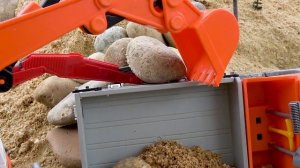 Оползень строительных работ, Экскаватор, Самосвал, Автокран