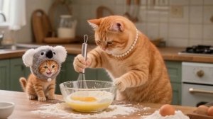 Отличное приключение котенка с мороженым! Можно устроить беспорядок, когда рядом бабушка ❤️