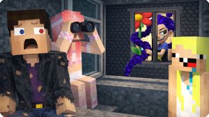 😲 СЛЕЖУ за СОСЕДОМ в ОКНЕ в МАЙНКРАФТ! НУБИК