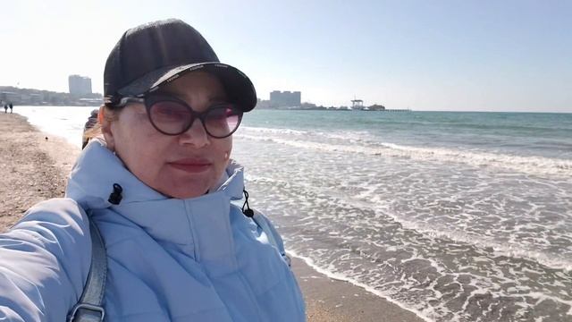 Нашлась надпись Море. Центральный пляж 2 марта в Анапе, легкая прогулка