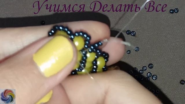 Кольцо из бисера "Косичка" 💍