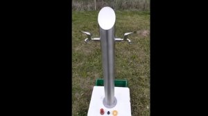 Круглая садовая колонка для воды 2 крана