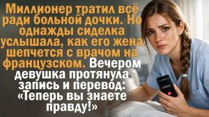 Сиделка случайно поняла французский шёпот жены миллионера. То что она услышала перевернуло всё!