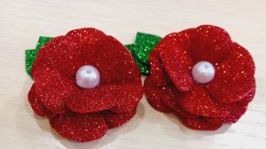 Простой красный цветок своими руками. МК цветок из фоамирана