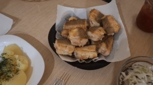 Вкусный ужин.  Нажарила рыбу. Рыбный день.