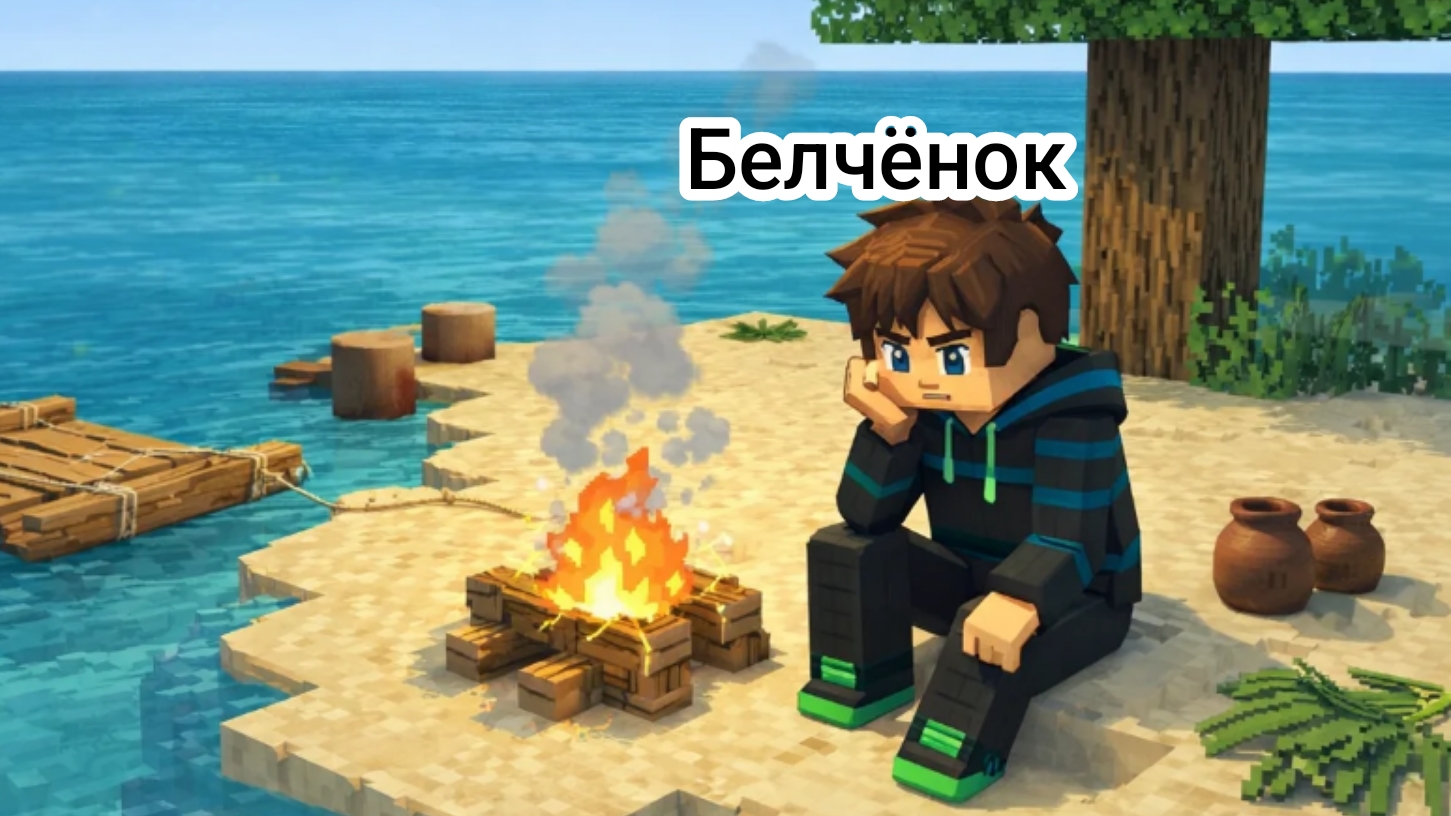 Остался один на 28-дней на острове День-27 в Майнкрафт {Белчёнок}
