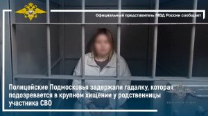 В Подмосковье задержана гадалка, подозреваемая в крупном хищении у родственницы участника СВО