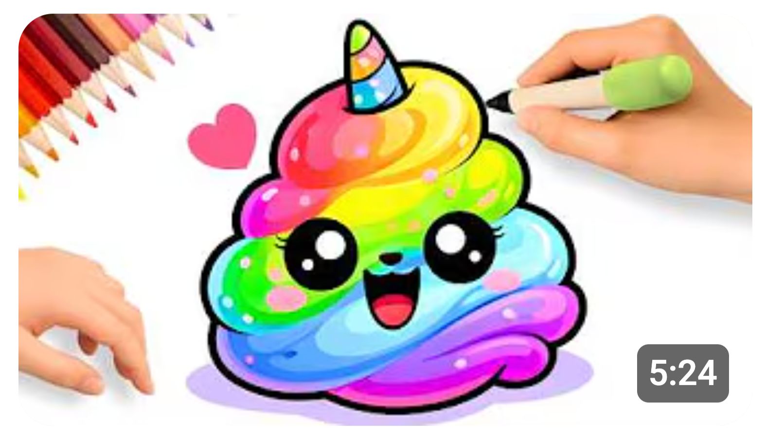 Как легко нарисовать кавайную какашку-единорога 💩🦄 смотреть онлайн