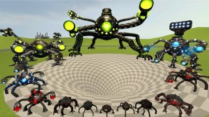 Эволюция всей армии роботов-омнидроидов в большой воронке