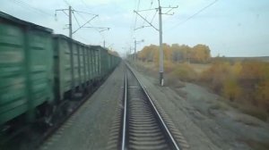Вид на природу из электросекции поезда по маршруту Курган - Каменск-Уральский, октябрь 2008