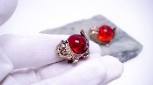 Фигурка Кот толстый (латунь, бронза, янтарь) 547 кошки интерьер декор сувенир Хорошие Вещи