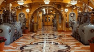 Океанский лайне в стили стимпанк